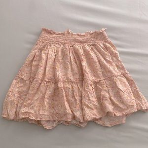 Pink floral mini skirt